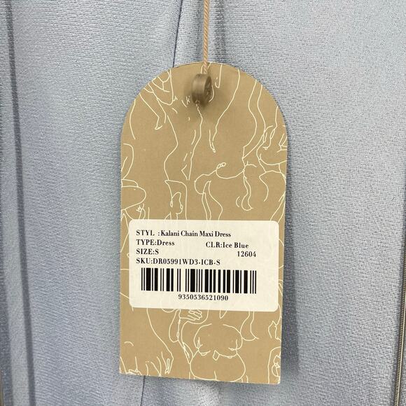 Meshki Light Blue Satin Maxi Dress - Picture 5 of 14